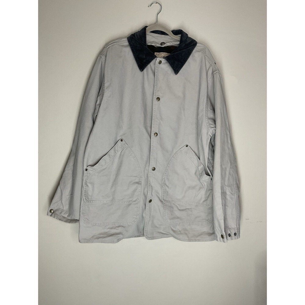 Vintage Woolrich Jacket Men's L Blanket Lined Canvas Barn Chore Coat USA Aztec
